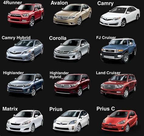 all model|toyota all models list.